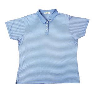 Peter Millar XL Striped Polo Shirt Golf Blue White Shortsleeve